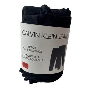 Calvin Klein Girls Black Leggings 2 Pack Brand New Size 7/8